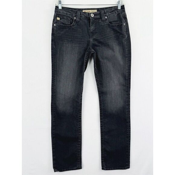 Big‎ Star Jeans Women's 31 Long Black Kayla Straight Mid Rise Faded Wash Denim - Picture 1 of 16